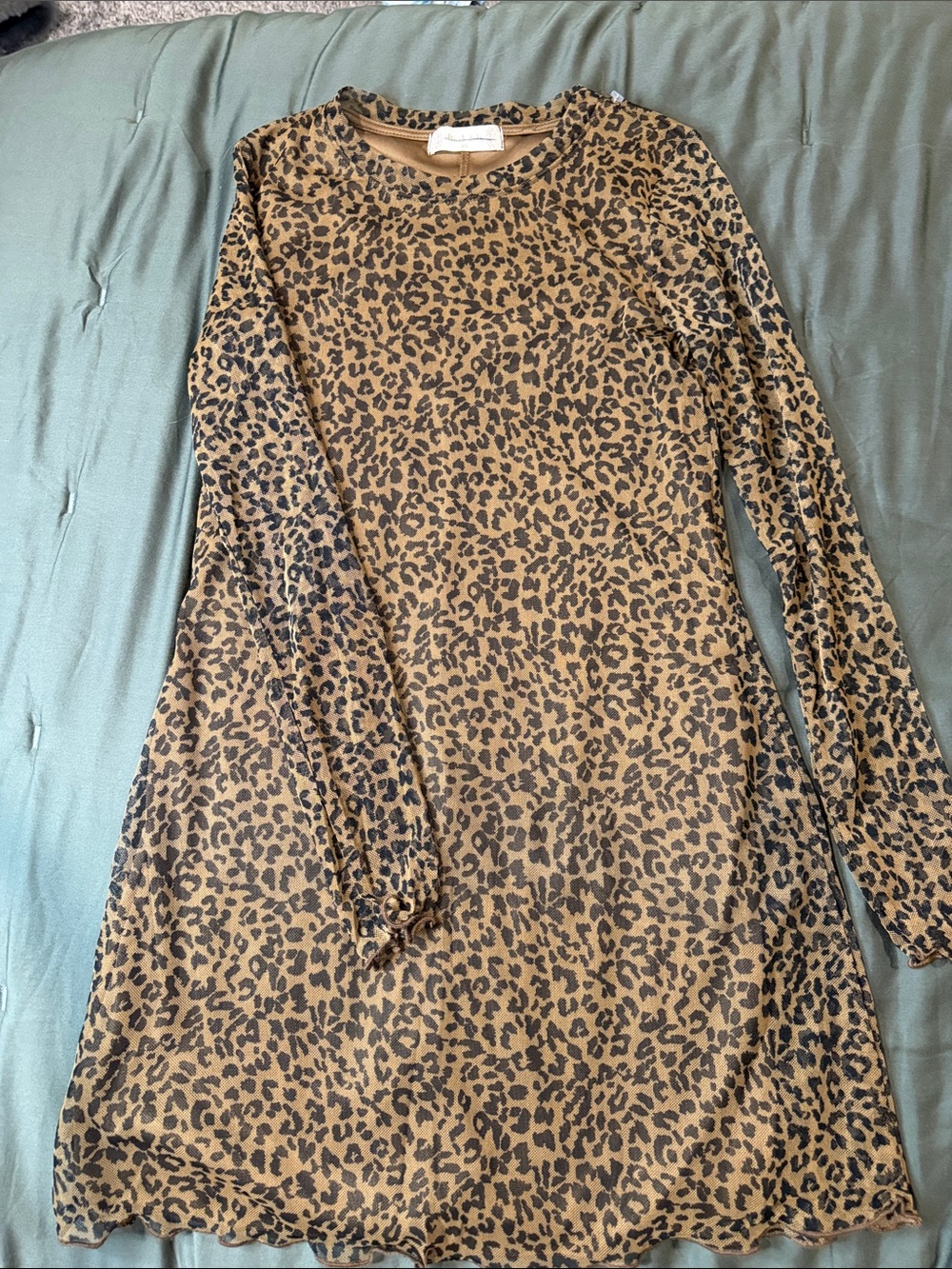 Altar'd State Leopard Print Mini Dress in Tan and Black